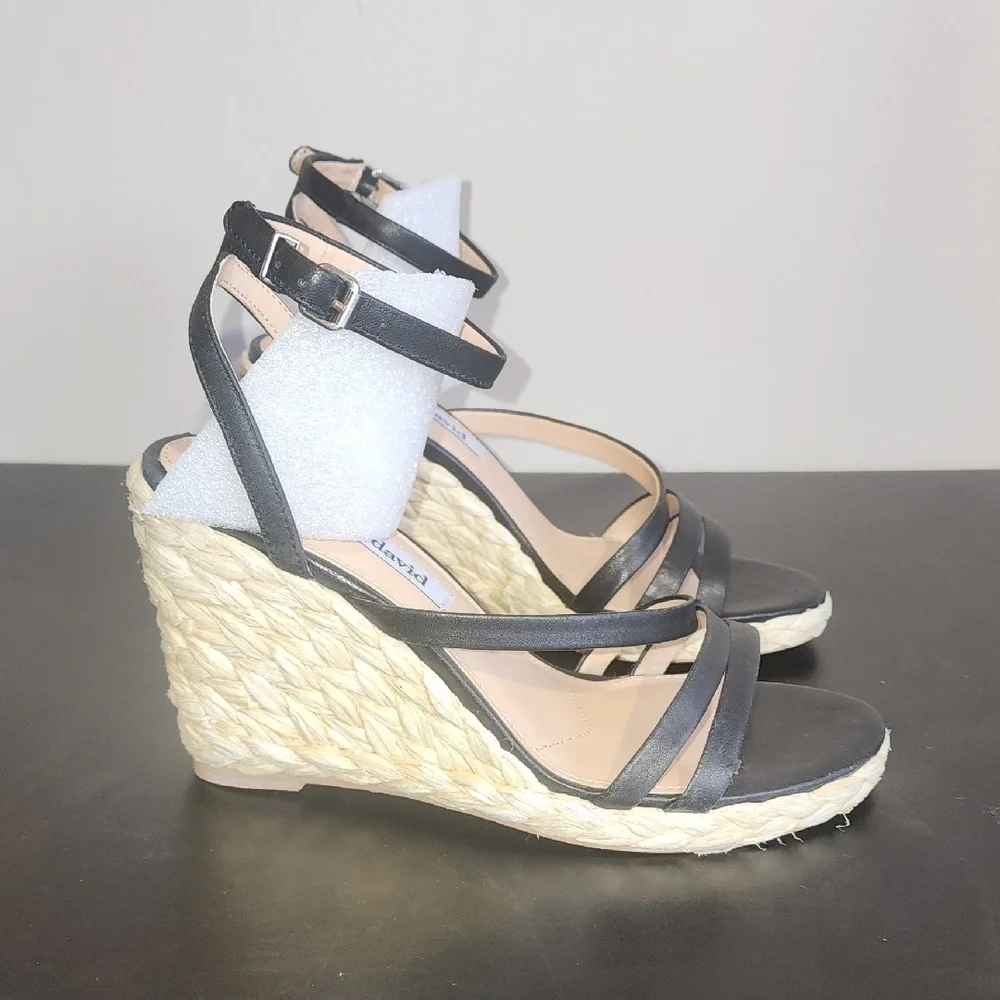 Black Wedge Sandals